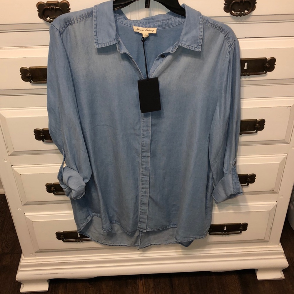 blue button up